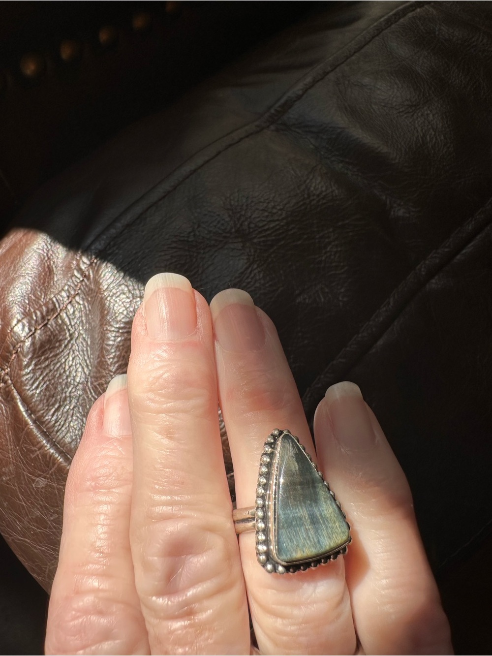 Labradorite 925 teardrop shaped Ring